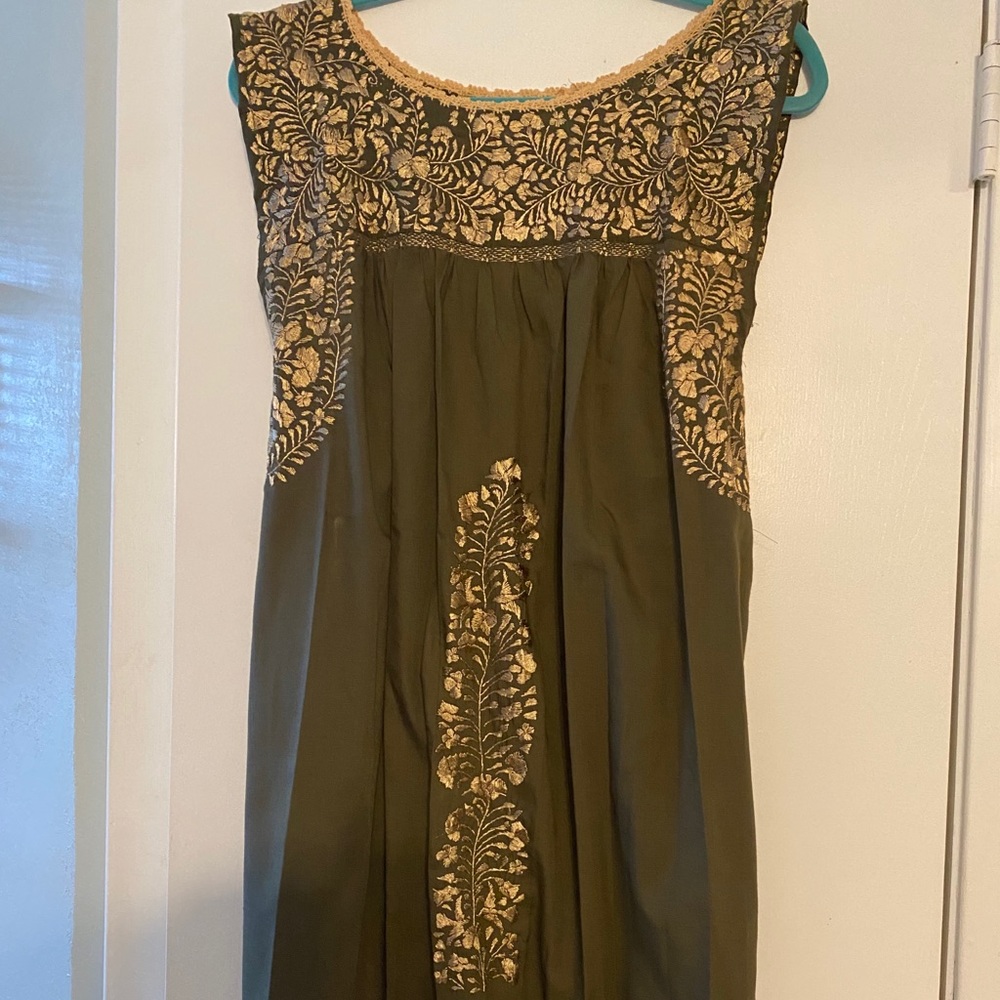 Hand embroidery Mexican dress